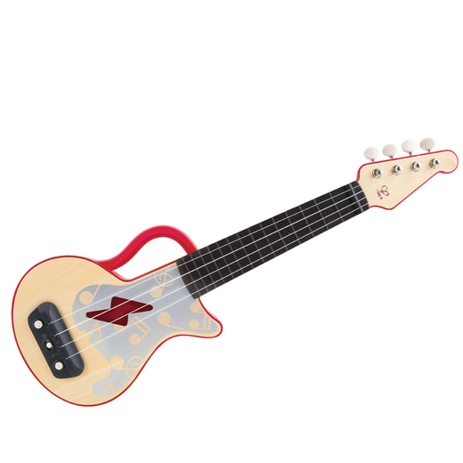 Hape Music Toys Lighting Unterricht vier Strings Kids Ukulele Jungen und Mädchen frühe Bildung Spielzeug Geschenkbeleuchtung Ukulele Toys (Red) E0624