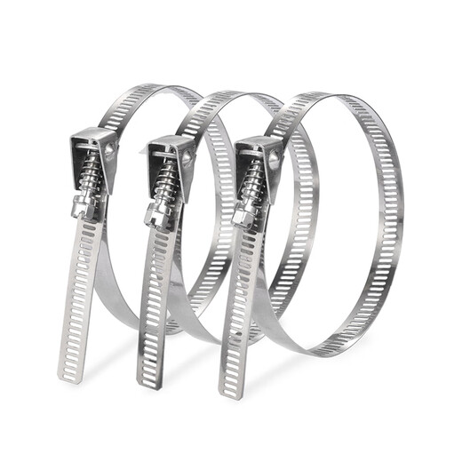 Jinggong (JINGGONG) 304 stainless steel live buckle cable tie metal buckle extra long removable elastic buckle hose clamp cable tie tightener clamp 12.5*200 bundle 11-57mm (2 pieces)