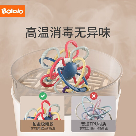 Pocket Manhattan Hand Grip Ball Baby Teether Baby Soothing Soft Silicone Toy Can Be Boiled and Anti-Eating Hand Bite Joy Manhattan Ball*Jelly Planet 1 Pack