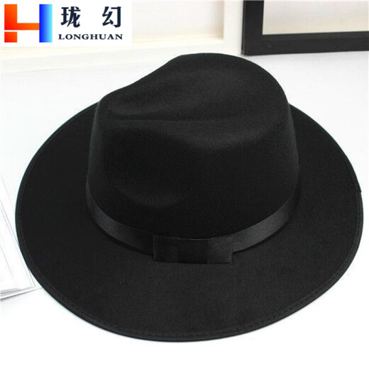 Longhuan New Produkt Republic of China-Stil Herren-Top-Hut Shanghai Xu Wenqiang Retro Schwarzer englischer Jazz-Jazz-Top-Hut Männer und Frauenbühne.