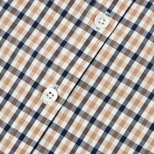 AQUASCUTUM/雅格狮丹秋冬新品女士格纹纯棉长袖衬衫Q4865W0031 卡其色83 M