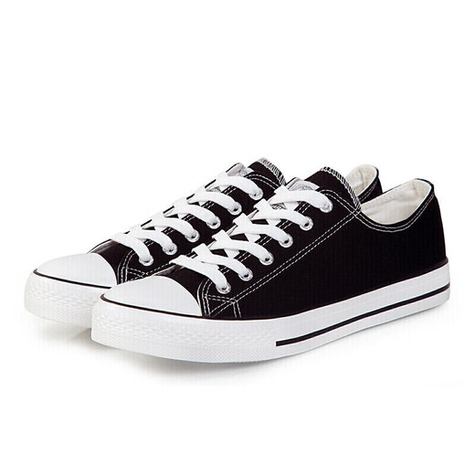HUILI Classic Men and Women Chores de toile à haut basses Spring and Automn Board Chaussures décontractées Chaussures Couple Couple Sports Chaussures 391 Black 38