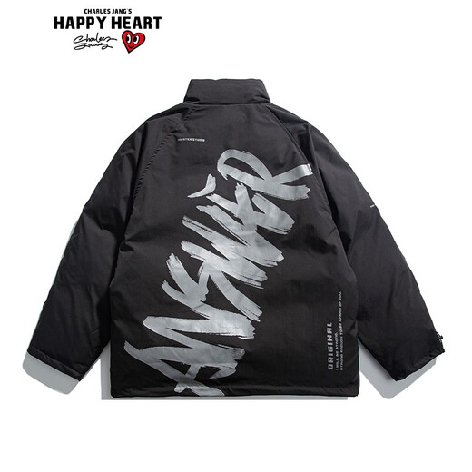Happy Heart Charles Peach Heart Cotton Clothing Мужчины и женщины пара рабочей одежды в стиле рабочей одежды английская печатная шнурка для кровотока для одежды для крово