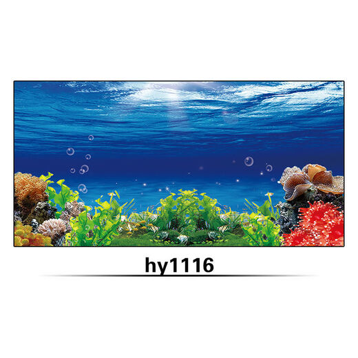 Fischtank Hintergrund Aufkleber Fischtank Hintergrund Aufkleber Ozean Unterwasser Weltfront mit Kleber Red Dragon Fisch Blau HD Langable wasserdichte Fanbaiku Hy1105 80 cm lang x 60 cm hoher positiver Kleber