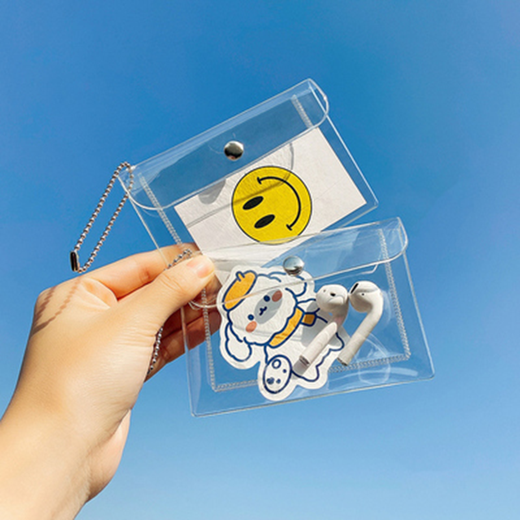 Wasserdichte Aufbewahrungstasche transparente Schlüsselkarten -Kopfhörer -Speicherbeutel tragbare Münzbrieftasche Frauen kleiner Mini -Ins -Style -Karten -Beutel Blitz transparent