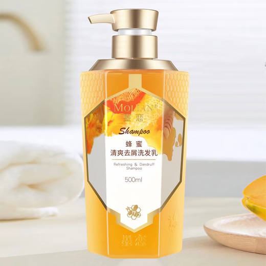 Mo Lian Honey Shampoo ist luxuriös, flauschig, Ölkontrollierschuppen, Juckreiz, Anti-Dandruff, Duft zur Verbesserung von Feuchtigkeit, Feuchtigkeit, weichem und glattem Shampoo (sanft flauschig) Shampoo 738ml