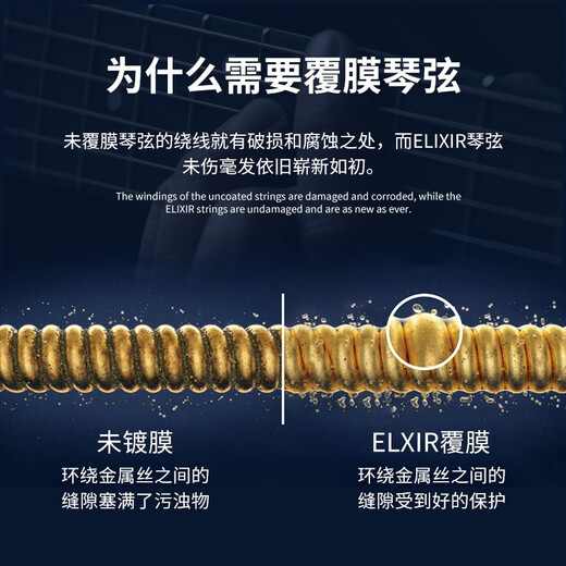 elixir 伊利克斯贝斯弦 14202 14677 14207 四弦五弦 Bass 电贝司琴弦 14087（45-105）四弦