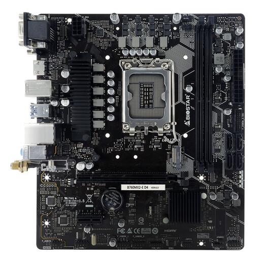 映泰(BIOSTAR)B760MX2-E D4 主板含WiFi5网卡支持DDR4内存/CPU13400F/13600K/12400F