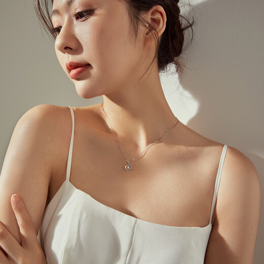 Saturday Fortune 18K gold diamond pendant for women heart-shaped KGDB041265 without chain, about 5 minutes, birthday gift, New Year gift