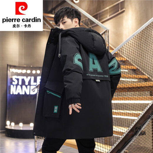 Piercadan Teenager Winter mit mittlerem Baumwollmantel Herrenjacke verdickter Wattebotte Junior High School Schüler Baumwolljacke Winterkleidung 6189 Black Green M (ca. 80 ~ 100 Jin [Jin gleich 0,5 kg] kann getragen werden)