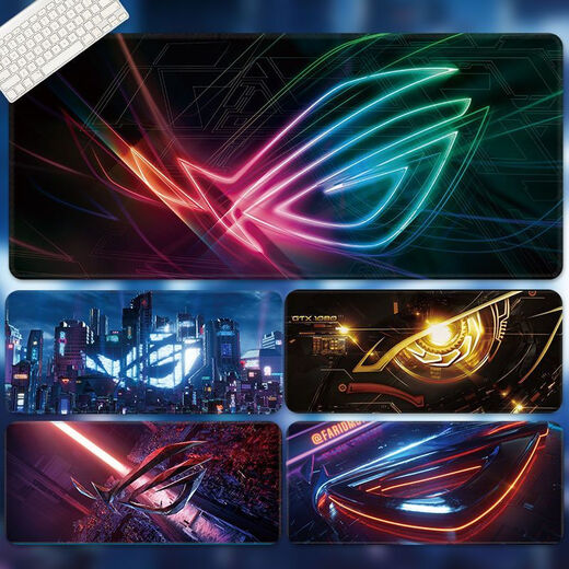 Mouse pad extra large ROG Prodigal Eye keyboard pad logo e-sports gaming desk pad lock edge can be customized black and white with - Eye N-080 80cm*30cm*2mm thickness