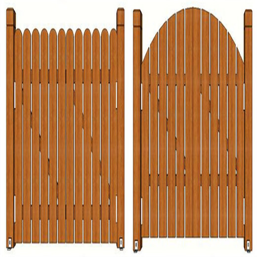 Puerta al aire libre con puertas en el patio, puertas de cerca de madera anticorrosión en el jardín, puertas de madera de doble madera en las puertas de madera maciza de madera, puertas de cerca con columnas 12050 de color carbonizado