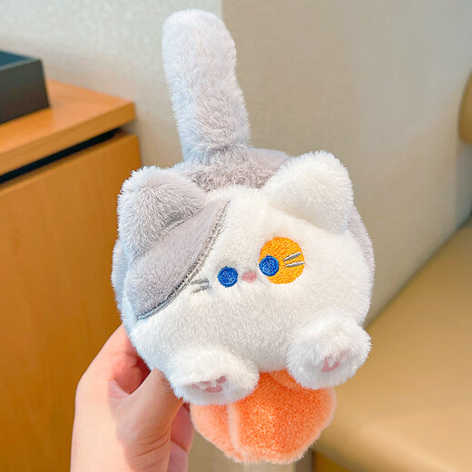 Tuzun Autumn and Winter Warm Cartoon Cat Earmuffs Children's Plush Ear Bags for Boys and Girls Antifreeze Little Girls Warm Ear Bags for White Cats
