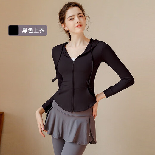 Yuebu yoga suit fitness suit women's running sports jacket Pilates training suit gym long-sleeved high-end lotus root purple top S recommended 80-95Jin Jin equals 0.5 kg