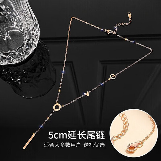 Farcoko letter LOVE necklace women's silver pendant fashionable temperament clavicle chain Christmas Valentine's Day birthday gift for girlfriend