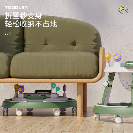 淘气队长怡童学步车防o型腿婴儿2025新款宝宝学走路车防侧翻多功能手推 摩登咖升级轮+脚垫 旋转坐垫+玩具+音乐盘+可折叠