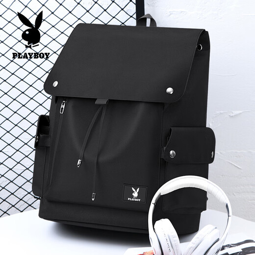 Playboy (PLAYBOY) backpack for men, high school students, junior high school students, schoolbags for women, large capacity computer outdoor travel backpack 17