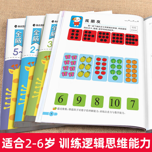 幼儿园 全脑思维逻辑训练书 2–3-5-6两三四岁宝宝儿童益智书 大小班专注力智力开发迷宫连线 【2-3岁】全脑思维逻辑训练680题