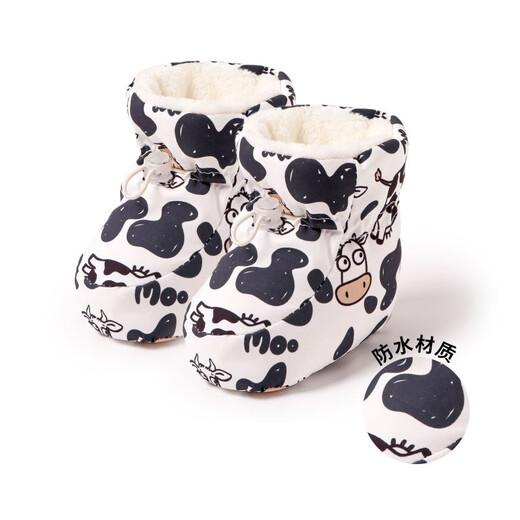 Dora Mag Baby-Baumwollschuhe plus samtweiche Sohle-Schuhe für Neugeborene 0-12 Monate im Herbst und Winter, die Baumwollausschnitten und -verdickung des Babys, Schuhfußabdeckung, Schneeflockenhirsch [mit Waterfestigkeit des Samtes] Größe 12 (innere Länge 11 cm) empfohlen 0-6 Monate empfohlen