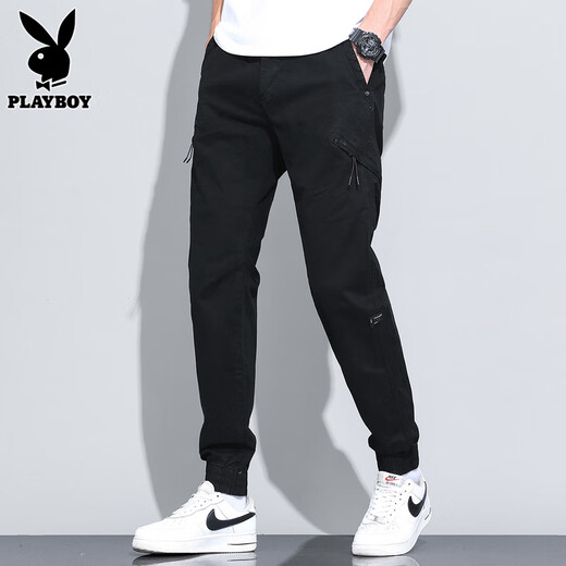 花花公子（PLAYBOY）工装休闲裤男夏季2025新款潮流宽松束脚裤子男士韩版百搭哈伦长裤 卡其Q-BLHH667 31