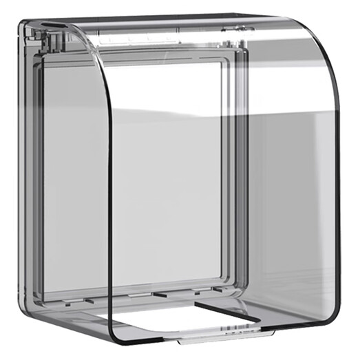 International Electrician Type 86 Self-adhesive Heightened Socket Waterproof Cover Splash-proof Box Smart Power Socket Waterproof Box Protective Cover Black Transparent One Heightened Waterproof Box