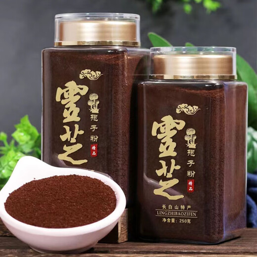 Changbai Mountain Basswood Red Ganoderma lucidum Spore Powder Broken Shell Head Spore Powder Non-Broken Wall Ganoderma lucidum Spore Powder Mixed and Elderly Diseases After Middle-aged and Elderly Diseases and Loss of Eating Use Official Store Flags [Authentic Head Path] Shizu Spore Powder 250g