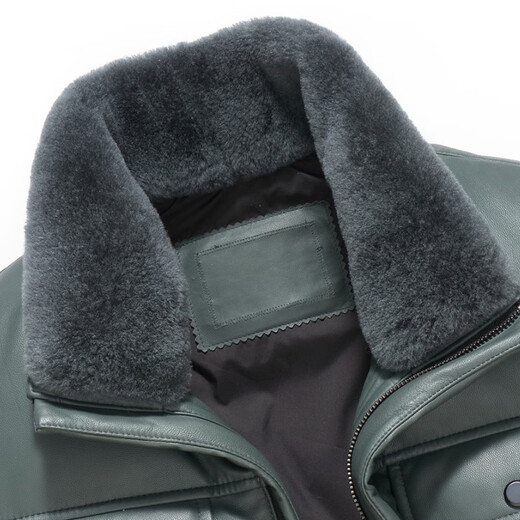 雪豹真皮皮衣男 秋冬绵羊皮白鹅绒羽绒内胆男士保暖夹克外套 黄色 88985 2XL /52(180/100A)