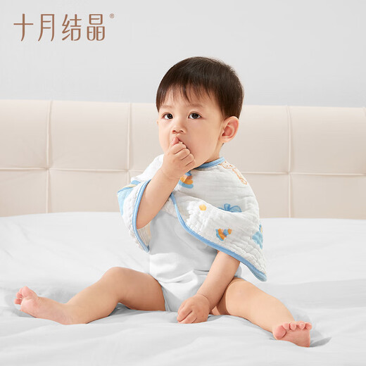 October crystal baby burp towel gauze towel spit towel baby feeding towel baby flat pillow burp pad sling 2 pieces Little Bear