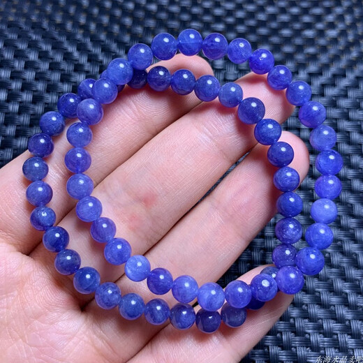 Erli Natural Tanzania Ocean Heart Tanzanite Single Circle Bracelet Women's Purple Sapphire Crystal Bracelet Gemstone Jewelry Gift (S59) Approximately 5.4-5.7mm