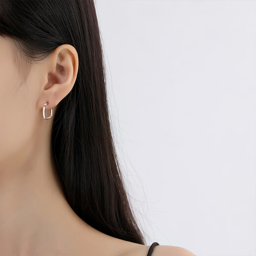 TTMIX geometric pt950 platinum earrings for women rectangular fashion earrings real platinum earrings European and American style 4.0-4.2g