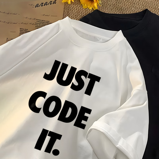 XPAY纯棉程序员T恤IT狂人同款码农java代码语言Github周边短袖衣服棉 黑色 3880程序员 S 155-165cm/90-110斤