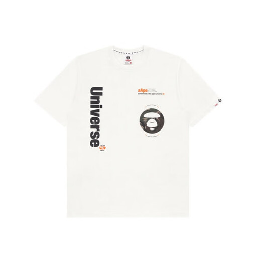 AAPE Hong Kong Trendy Brand Frühling und Sommer Ape Schönheitskunst Camouflage Pac-Man Print Loose Version Round Hals kurzärärmiges Paar T-Shirt 686 White XL Empfohlenes Gewicht 140-160 Jin [Jin entspricht 0,5 kg]