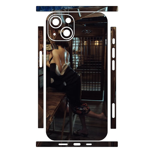 盛束适用iPhone13Promax磨砂改色膜卡通包边全身贴苹果12手机侧边贴纸 13798 iPhone13Mini