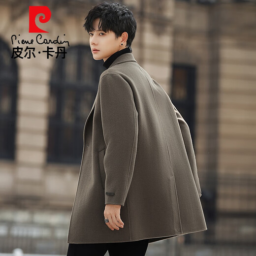 Pier Cardin Caballa de lana Pure Pure de lana para el abrigo de lana de doble cara para hombres Autumno de otoño e invierno en espesor negro M 170
