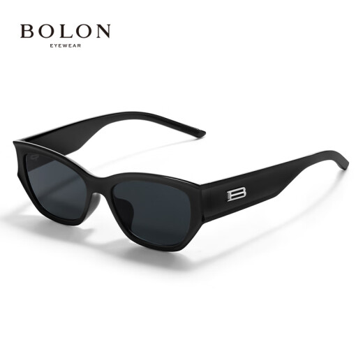 BOLON暴龙眼镜25年新品猫眼太阳镜防晒墨镜潮流线送男友送女友BX5008 C10 亮黑色