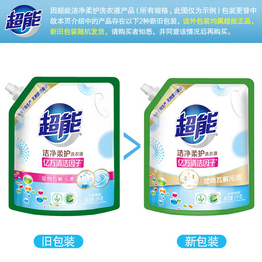 Super Power Clean and Soft Protection (Bright and Bright) Laundry Detergent Natural Fragrance 2kg*1 Bag Gentle and Not Exciting