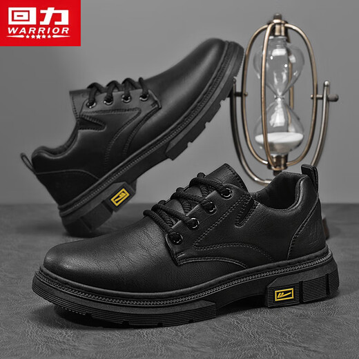 Warrior Business Retro Casual Work Shoes Мужчины кружевные кожаные туфли мужчины 1632 черные 43