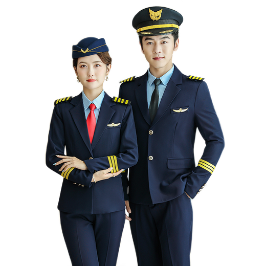 Wuwo suit suit for men and women, hotel image, welcome, military music, etiquette uniform, railway steward, captain overalls, women's dark blue jacket + trousers XL