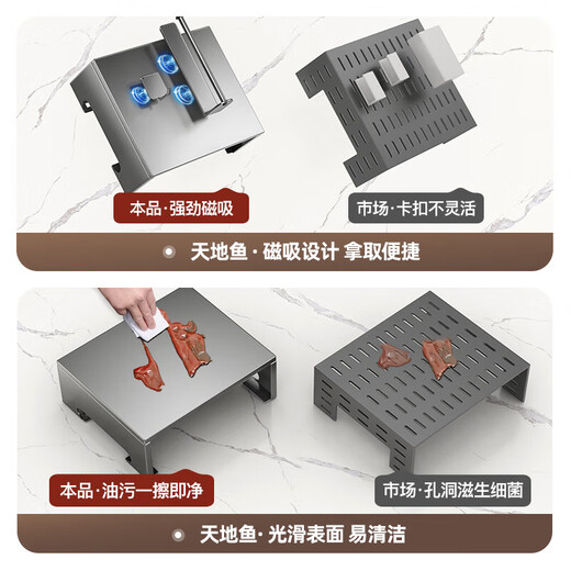 Tiandiyu (TDYU) water heater shielding cover, gas pipe shielding, decorative hole board, kitchen wall-mounted natural gas concealing board, storage rack, gun gray, magnetic panel + flagship 4-piece set 35cm