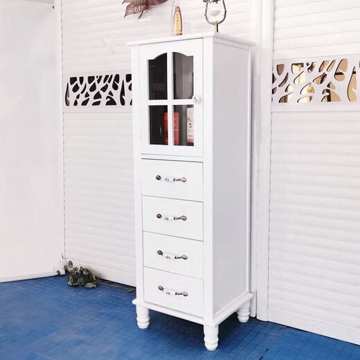 Hualade American solid wood living room small wine cabinet home dining side cabinet bedroom single door wall simple decoration simple TV side cabinet wine cabinet wood grain coffee color - three drawers shipped in complete package - no assembly required