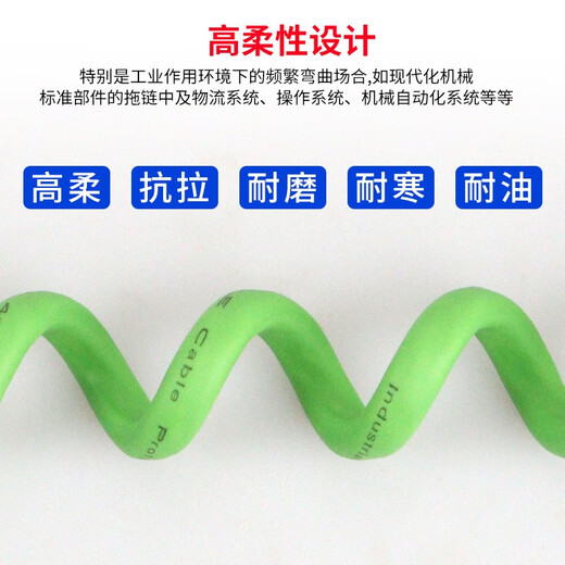 时雨（SIYUNR）工业级Profinet超六类双屏蔽网线千兆伺服EtherCAT高柔性拖链成品跳线 SY-RJ6210 双屏蔽网线 绿色 1米