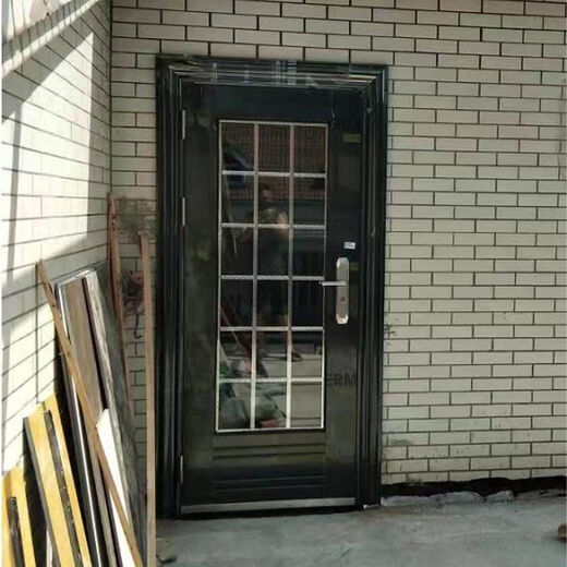 维诺亚304不锈钢单门子母门家用定制加厚双开门阳台顶楼不锈钢防盗大门 加厚不锈钢定制(一平方价)