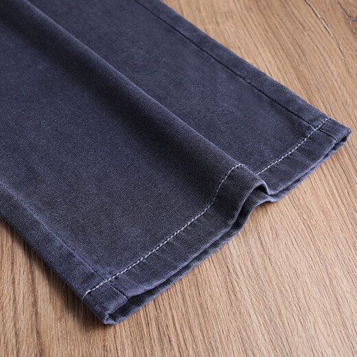 Qingqinghua Tiansi Denim Pantalones de pierna ancha para mujeres en verano delgada 2025 Nuevos pantalones casuales de primavera y verano Pantalones rectos de Slimming Slimming 6628 Ash XL /29 (115-125Jin [Jin equivale a 0.5 kg])