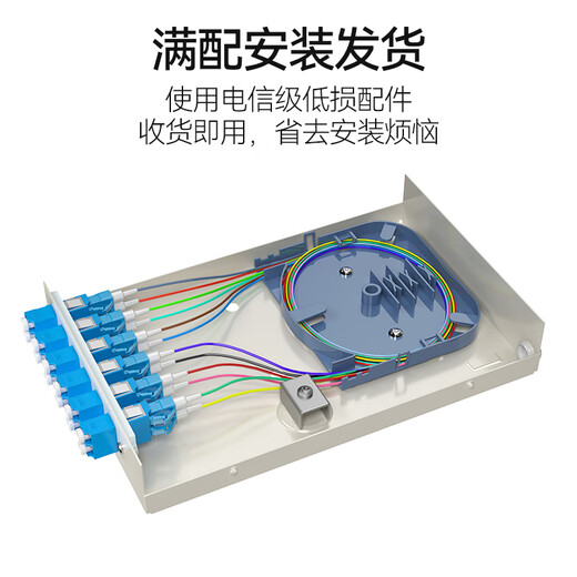 FiberHome烽火4口/8口/12口光纤终端盒壁挂式尾纤光缆熔接盒盘SC/FC/LC SC单模满配12芯-12口