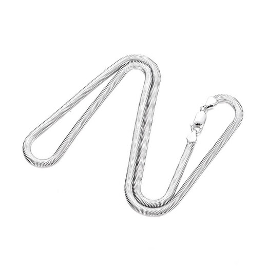 IDEAGEMER Snake Bone Chain Necklace Men's Fashion Trend Exquisite Personality Handsome and Versatile European and American Style Men's Plain Chain Clavicle Chain Fashion Snake Bone Chain-50CM