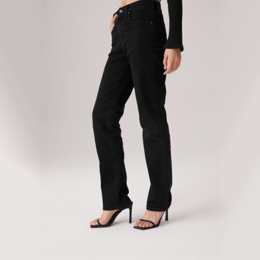 Levi's李维斯女士724高腰修身直筒美式简约复古cleanfit牛仔裤 黑色 26 (28)