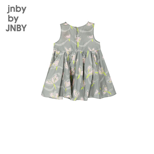 jnby by JNBY Jiangnan Buyi Baby Massia Silk Sleeveless Dress Print Casual Summer Girls Baby YO5G12110 673/Gray Powder 80 cm