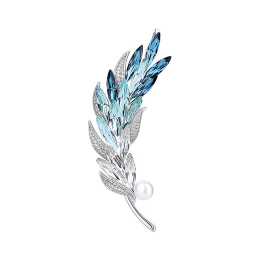 Oppenheim benheart Danish crystal wheat ear brooch exquisite fashion pin design niche light luxury corsage pendant women's high-end gift brooch - Liu Jing Sui Yue Gradient Blue
