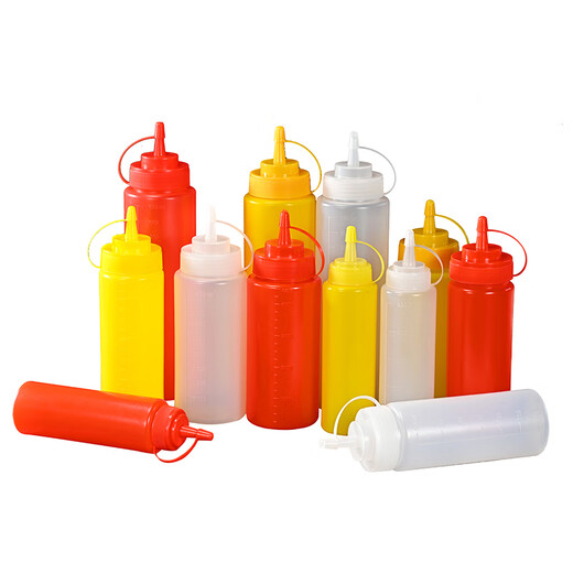 Babic squeeze bottle jam bottle soy sauce bottle condiment bottle salad bottle squeeze tomato sauce bottle framed vase squeeze bottle 24 ounces white * 3