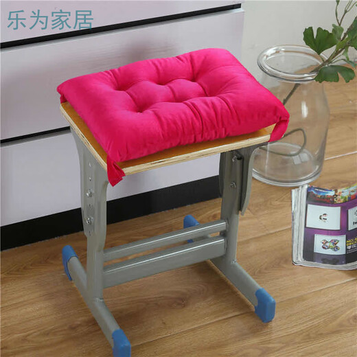 Qiaorui plush cushion winter office dining chair cushion thickened and warm electric student classroom bench rectangular chair butt cushion coffee 35*24 (thickness 5 cm)